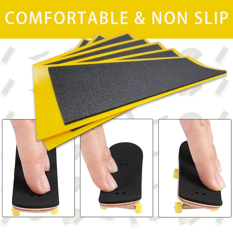 Birllaid Fingerboard Foam Grip Tape,12 Pcs Fingerboard Grip Tape,38mmX110mm 12