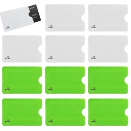 HABNI 12 Stück RFID Kartenhalter Blockierende Hüllen Für Kreditkarten Kartenhüllen Id Kartenschutz Diebstahlsichere Geldbörsen Für Damen Und Herren Grün Weiss