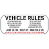 Vehicle Rules Dashboard Bumper Funny Car Sticker/Decal 5 x 2