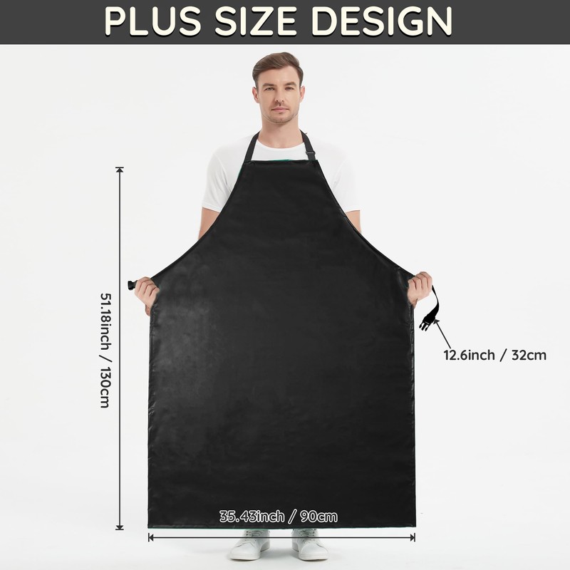 Thicker Rubber Apron, 51.18 x 35.43" Adjustable Apron, Heavy Duty