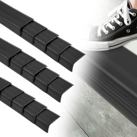 15PCS Stair Edge Protector, 36" x 2" x 1" Anti-Slip Stair Corner Trim Strips, Waterproof Self-Adhesive Stair Tread Stair Nose Molding (Black)