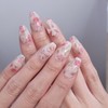 Rose Garden Chrome Handmade Nail Tips - Short Ballerina /