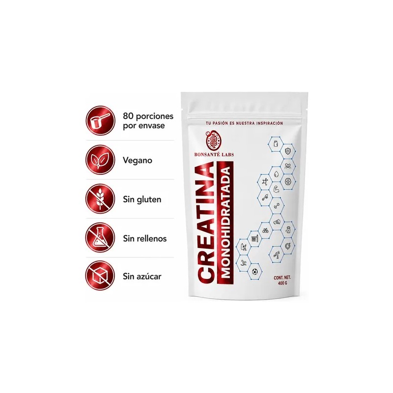 Creatina Monohidratada Pura 400 G | Bonsanté Labs | Pack