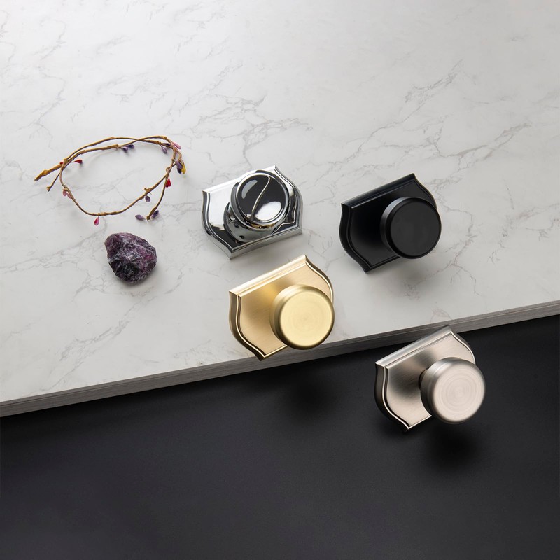 STARPY Interior Pismo Doorknobs for Bath & Bedroom, Brushed Nickel