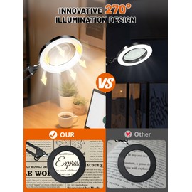 Qlying 10X Magnifier Lamp with Clamp, 15" Adjustable Arm LED Desk Light with Real Glass Lens, 3 Color Modes, Bright Dimmable Lighting for Repair, Model Painting, Sewing, Reading