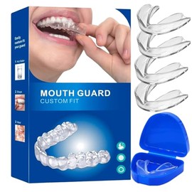Grinding Splint for Night, Tooth Splint Mouth Guard, Pack of 4, Used for Reduces Tooth Splint, Grinding, Bite Splint for Night Set, Effective Snoring Stopper, Teeth, Soft Material