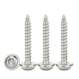 Drenky Flat Head Screws Stainless Steel M3 x 18 mm, Pack of 50 Self Tapping Flat Head with Washer, Stainless Steel, A2 V2A Metal Screws, Torx Full Thread