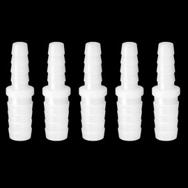 Feelers Plastic Hose Barb Reducer, 5/16" to 1/4" Barb Hose ID, Reducing Barb Brabed Fitting Mender Splicer Union for Coffee Maker and Aquarium Household Transport Fuel/Gas/Liquid/Air (Pack of 5)