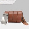 SENDEFN Men's Leather Belt Automatic Ratchet Buckle Slide Belt for