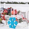 MAGICLULU 3pcs Blue and White Wooden Snowflake Ornaments Xmas Table