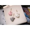 Rabbit Premium Mink Fur Charm Lanyard Bag Charm Keychain, Mink