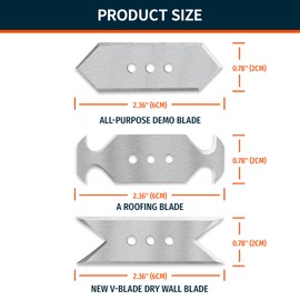Inwell 15pcs Utility Knife Blades, 3 x Blades, SK5 Steel Replacement Blades Designed for Inwell Heavy Duty Utility Knife.