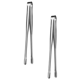 UPKOCH 2pcs Stainless Steel Grill Tongs, 8-Inch Korean and Japanese BBQ Tongs, Kitchen Tongs for Cooking, Small Serving Tongs for Salad, Camping, Barbecue, Buffet, Oven, Anti-Slip