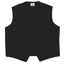 REXZO Unisex Vest No Pocket No Buttons– Made in The USA - Black, Large