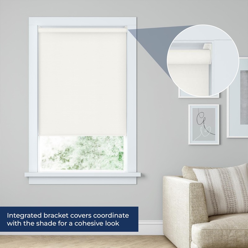 LEVOLOR Basics Cordless Fabric Roller Shade, Easy to Install Blackout