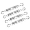 Turnbuckle, M6 Stainless Steel 4pcs Hook-to-Hook Turnbuckle for Outdoor Use
