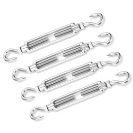 Turnbuckle, M6 Stainless Steel 4pcs Hook-to-Hook Turnbuckle for Outdoor Use