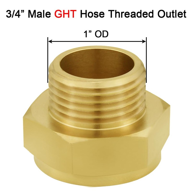 Joywayus Garden Hose Adapter, 1" NPSH Female x 3/4" GHT