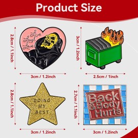 ZESION Amusing Enamel Pins, Brooch Lapel Pins for Backpacks Badges Hats Bags Lapel Pins Accessory /9 Pcs