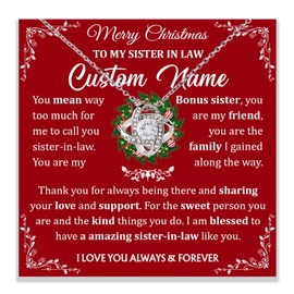 Customized Christmas Necklaces For Women, Christmas Gift Daughter, Sister Christmas Gifts, Daughter In Law Christmas Gifts, Christmas Necklace Gifts For Granddaughter Girlfriend Wife Soulmate