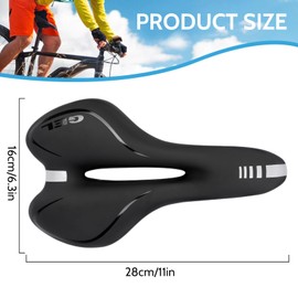 Minicoco Bike Saddle, Gel Cushion with Shock Absorption, Ergonomic Waterproof & Breathable Design for Men/Women, Fits Mountain/Road/City/MTB/e-Bike​