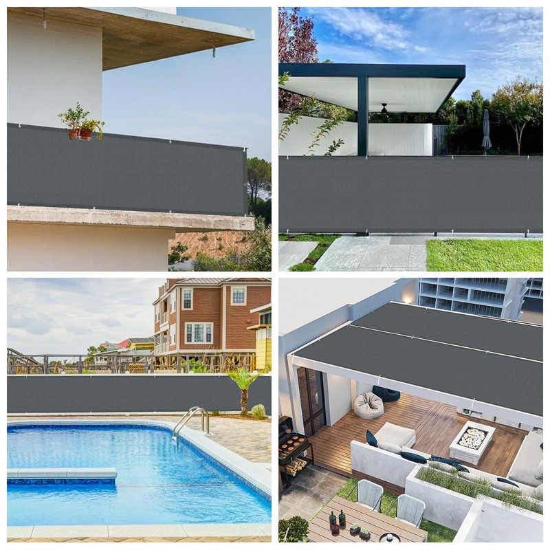 SUNNY GUARD Balcony Privacy Screen, Weatherproof, 90 x 400 cm,
