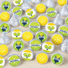 Big Dot of Happiness Let’s Rally - Pickleball - Birthday or Retirement Party Small Round Candy Stickers - Party Favor Labels - 324 Count