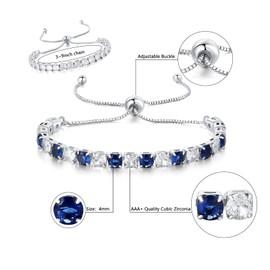 LOVANS Bracelet for Womens Tennis Bracelets with 4MM Sparkle Diamond Zirconia Adjustable Tennis Bracelet Jewellery Birthday Christmas Gifts for Her Mum Friends,Silver,Gold,Rosegold