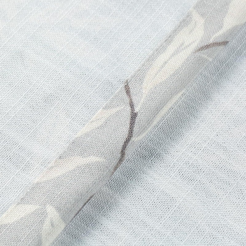 VOGOL Grey Window Valances for Farmhouse, 1 Panel Leaves Printed