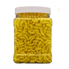 Crazy Bananas Yellow 1.75 Pound Bulk Candy - Crazy Bananas Yellow Candy in 32 FL OZ Gift Ready Reusable Square Jar