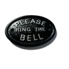 Home Works SILVER Please Ring The Bell Front Door Wall Plaque in Black With Raised Silver Lettering