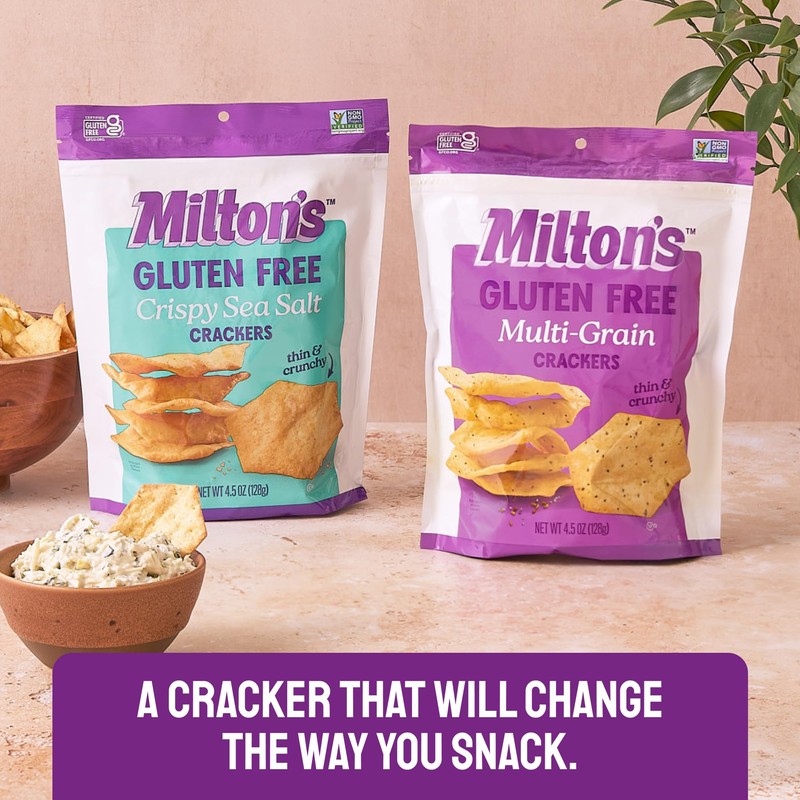 Milton's Gluten Free Crackers, Multi-Grain - Non-GMO Project Verified, Kosher,