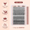 Higu clace 320PCS Lash Clusters D Curl 30D+40D 0.07mm 9-16mm