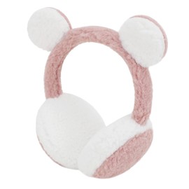 Children's Earmuffs Winer Warm Ear Warmers Football Pattern Earmuffs Plush Earmuffs for Girls and Boys, Bear Pink