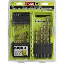 Ryobi A972102 Titanium Coated Drill Bit Set (21-Piece)