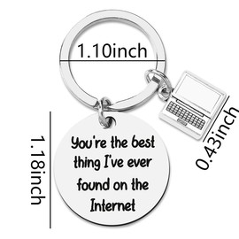 Valentine's Day Gifts for Couples - Keychain Best Thing I've Found on The Internet - Birthday, Anniversary, Xmas Presents for Girlfriend, Boyfriend, Wife, Husband - Online Dating Gift