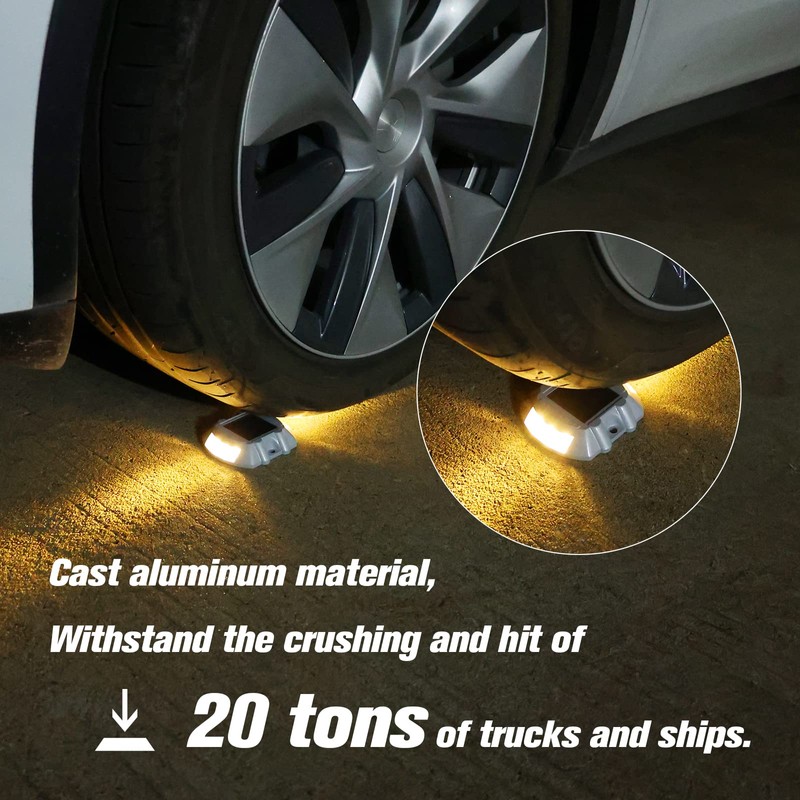 Solar Deck Lights Driveway Dock Lights, VOLISUN 8-Pack Led IP67