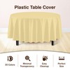 4-Pack Light Yellow Plastic Table Cloth - 84-Inch Round Disposable