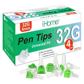 iHome 32G x 4mm Pen Tips 100 Count Universal Fit Comfortable Design 32G 4mm(5/32")