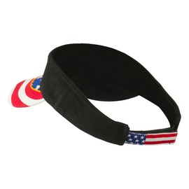 Flag Design Cotton Twill Visor - Black OSFM