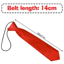 Bojueshaw Kids Elastic Neck Tie,Adjustable Pre-Tied Tie,One Size Elasticated Satin Plain,Solid Color Ties for Birthday Party, Wedding Graduation School Uniforms(Red)