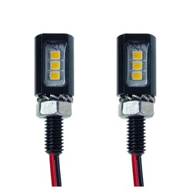 LAINLOY 2PCS Car LED License Plate Light, IP68 Waterproof License Lamps with Aluminum Light Holder, 12V Tag Screw Bolt LED Bulb for Car, Motorcycle, Truck, RV, ATV (Black shell - Warm white light)