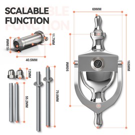 Bwintech 1 Pcs Polished Chrome Zinc Alloy Door Knocker with Door Viewer,Classic Victorian Urn Door Knocker for Front External Door