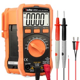 RuoShui Digital Multimeter Tester TRMS 6000 Counts,Volt Meter Auto-Ranging Fast Tester,Volt Meter AC/DC Current Resistance Diodes Data Hold Continuity Capacitance Frequency Live Wire Temperature NCV