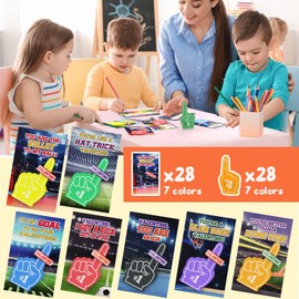 Yuumue Yuumue 28Pcs Valentines Day Gifts for Kids, Foam Fingers with Valentines Cards for Valentine Party Favor, Valentines School Classroom Exchange Prizes, Sports Valentine Cards for Boys Girls