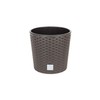 Prosperplast Plastic umbra brown round low flower pot 20.5 cm