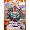 Day of the Dead Stained Glass Window Hanging - 7.8“