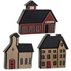 CWI Gifts 5"x4" Set of Three Village House School Church