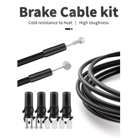 YUTUING Universal Bicycle Brake Cable Housing Kit, V-Brake Noodle Cable Guide Pipe and Caps Accessories for All Types of Bicycle, Black