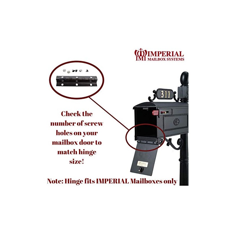 Imperial Mailbox Systems Door Hinge Size 6 Screw Holes Black